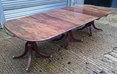 1810 Three Pedestal Antique Dining Table 28h 48½d 103w leaves 13¾ ends 28¼ middle 24¾ _5.JPG